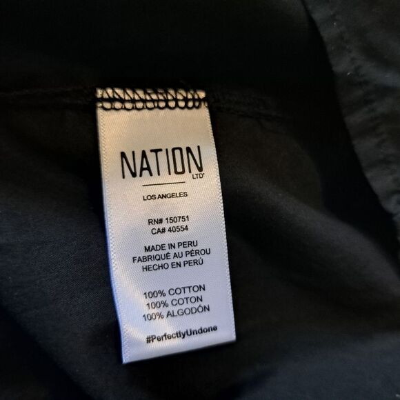 Nation LTD Sahar Combo Dress Smocked Neutral Minimalist Romantic Goth XS Black - Picture 8 of 15